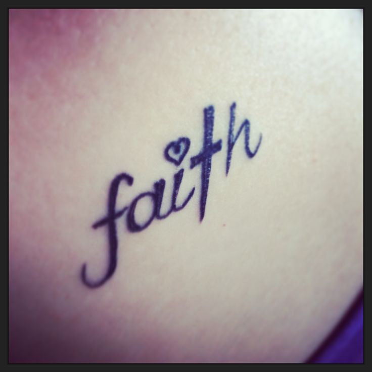 Wonderful Black Ink Faith Tattoo Design