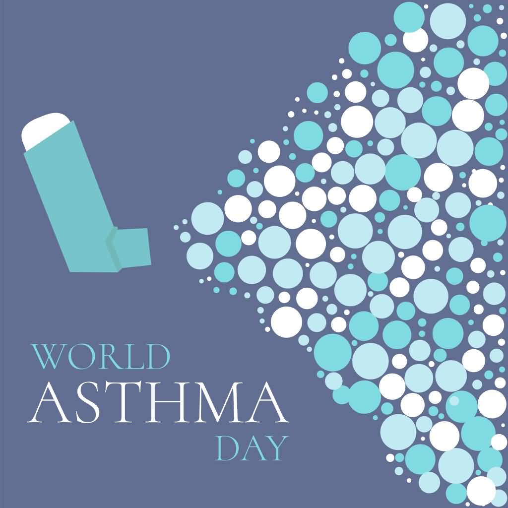 World Asthma Day Air Bubbles Out of Inhaler Illustration