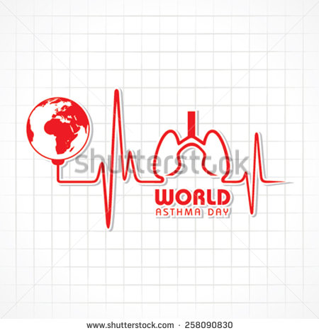 World Asthma Day Heart Beat Illustration