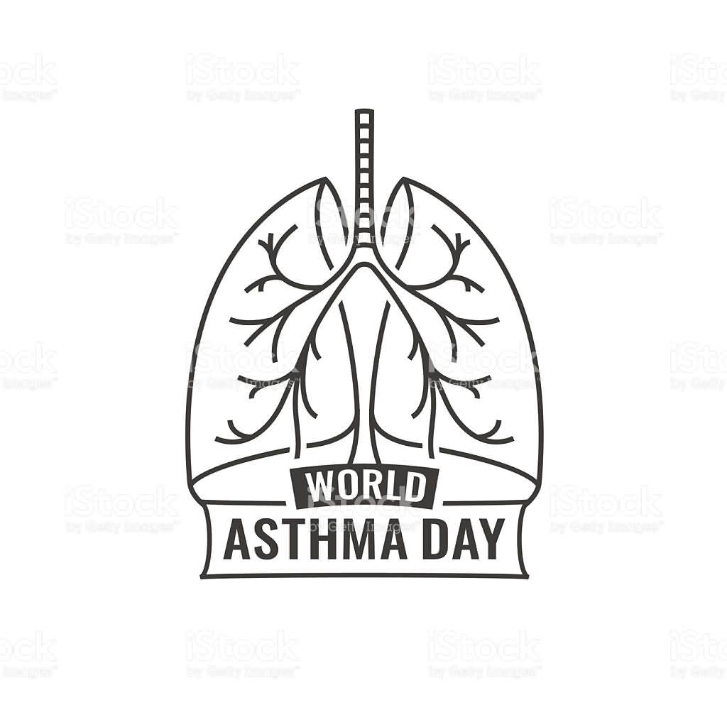 World Asthma Day Lungs Coloring Page
