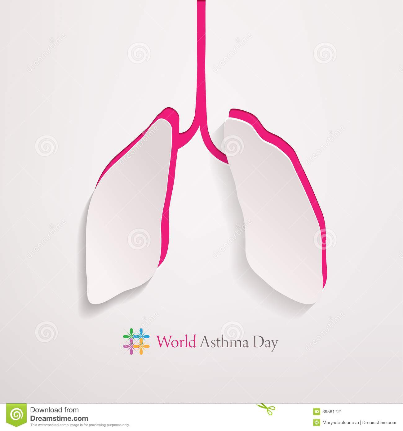 World Asthma Day Lungs Illustration Card