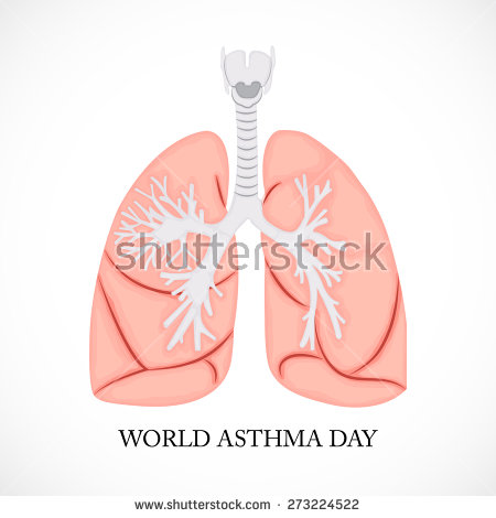 World Asthma Day Lungs Illustration Poster