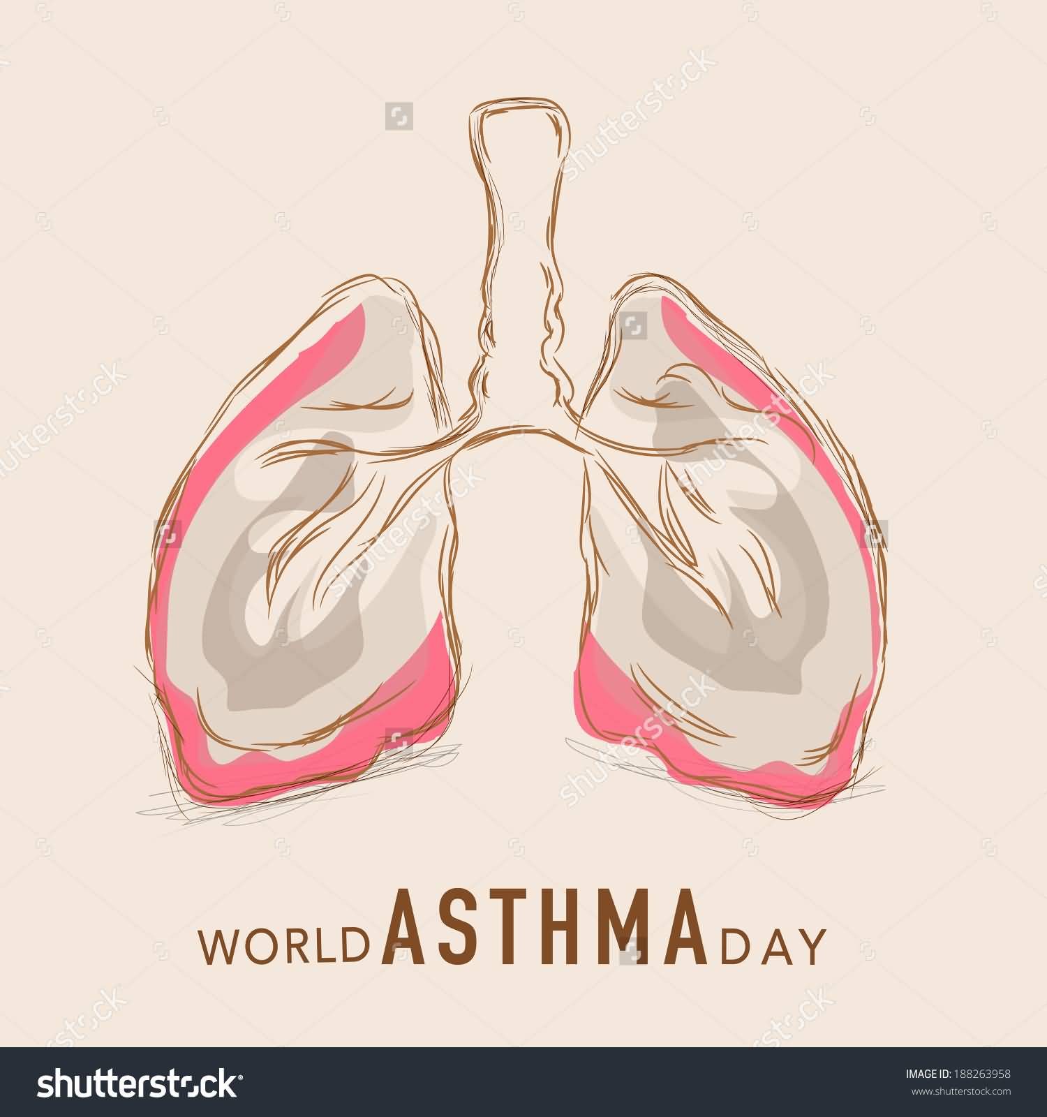 World Asthma Day Lungs Vector Illustration