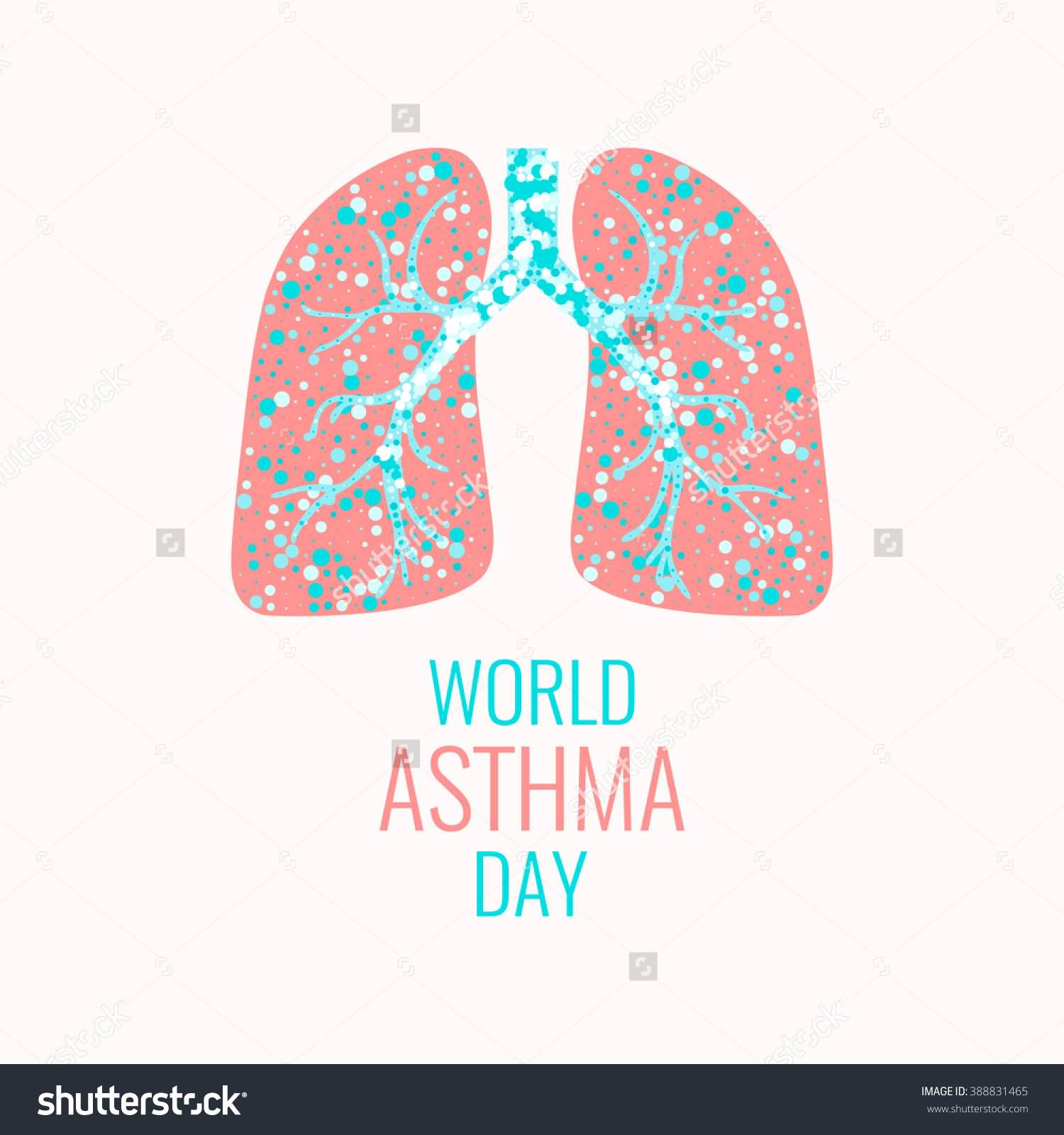 World Asthma Day Lungs With Air Bubbles Poster Illustration