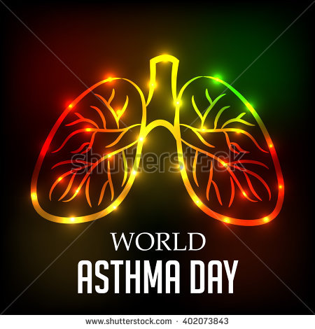 World Asthma Day Neon Color Lungs Illustration