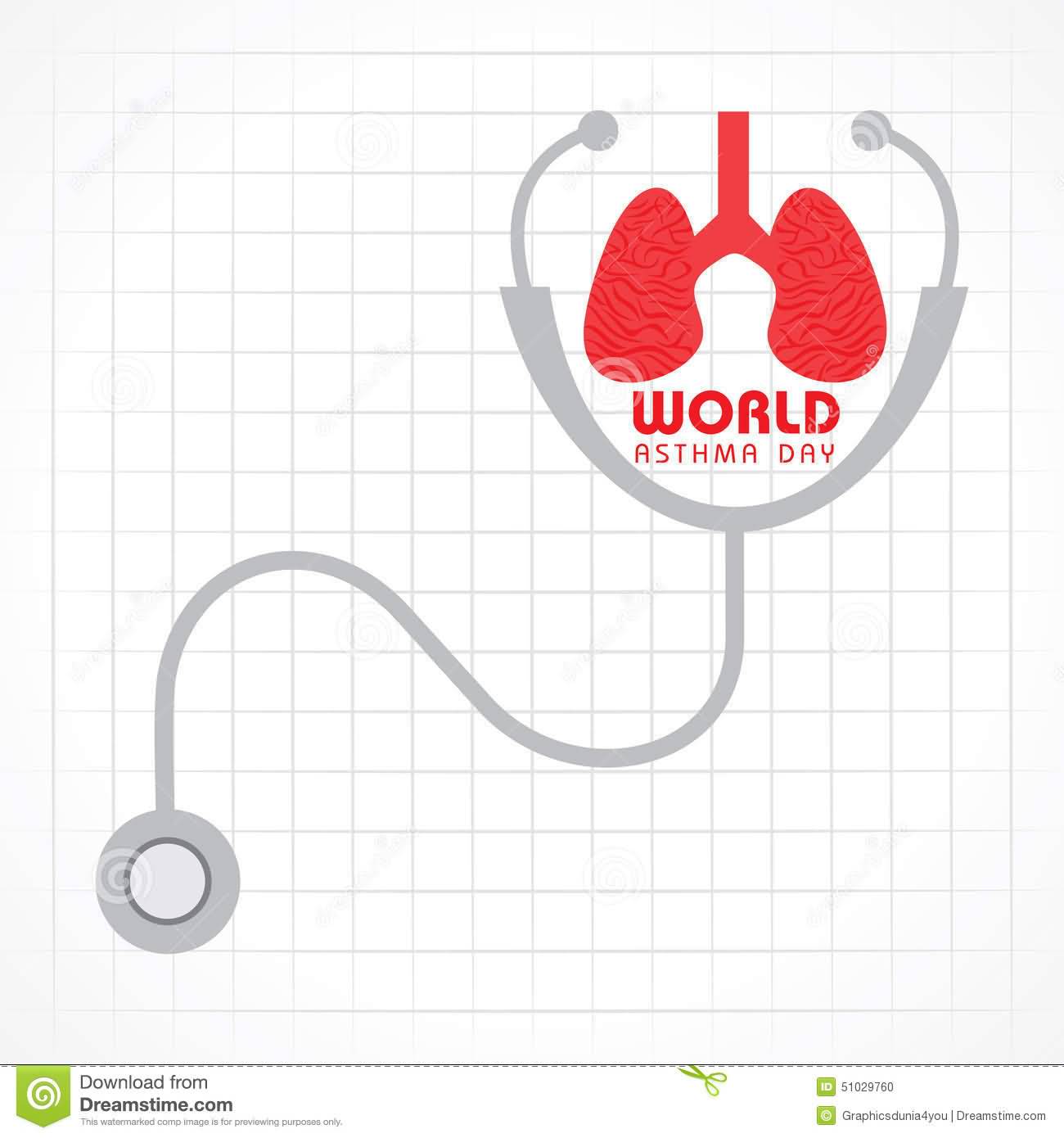 World Asthma Day Stethoscope Illustration