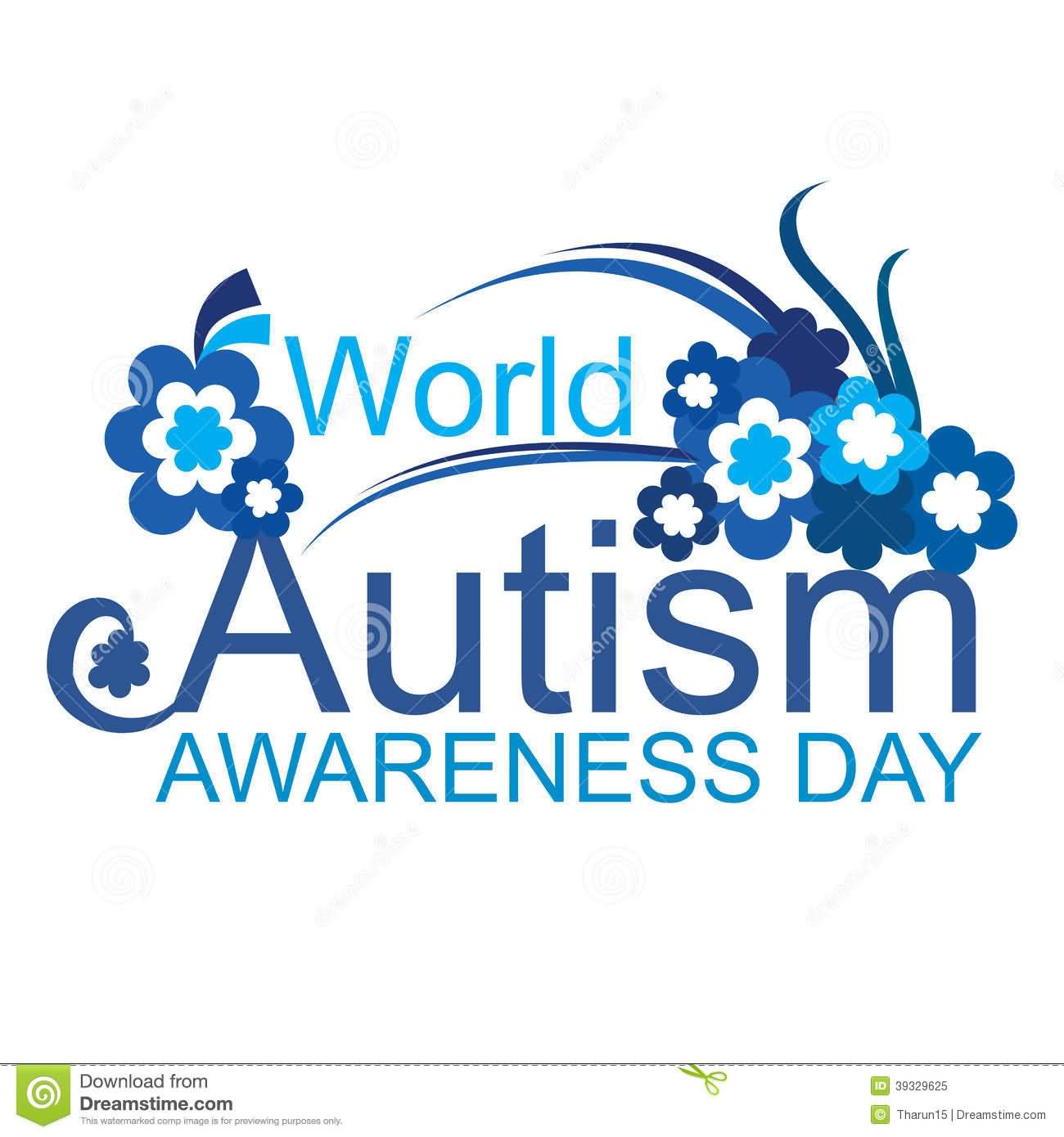 World Autism Awareness Day Flowers Illustration