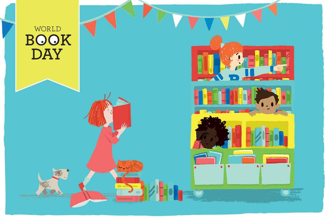 World Book Day Book Lovers Illustration