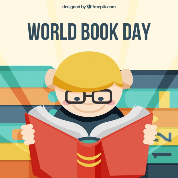 World Book Day Boy Reading Book Illustration