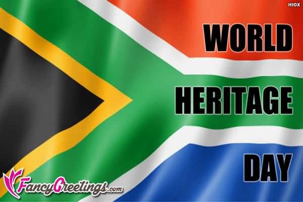 World Heritage Day South Africa Flag In Background