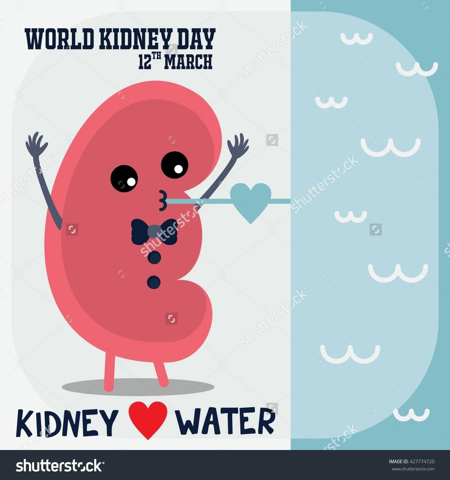 World Kidney Day 12th March Kidney Loves Water Poster