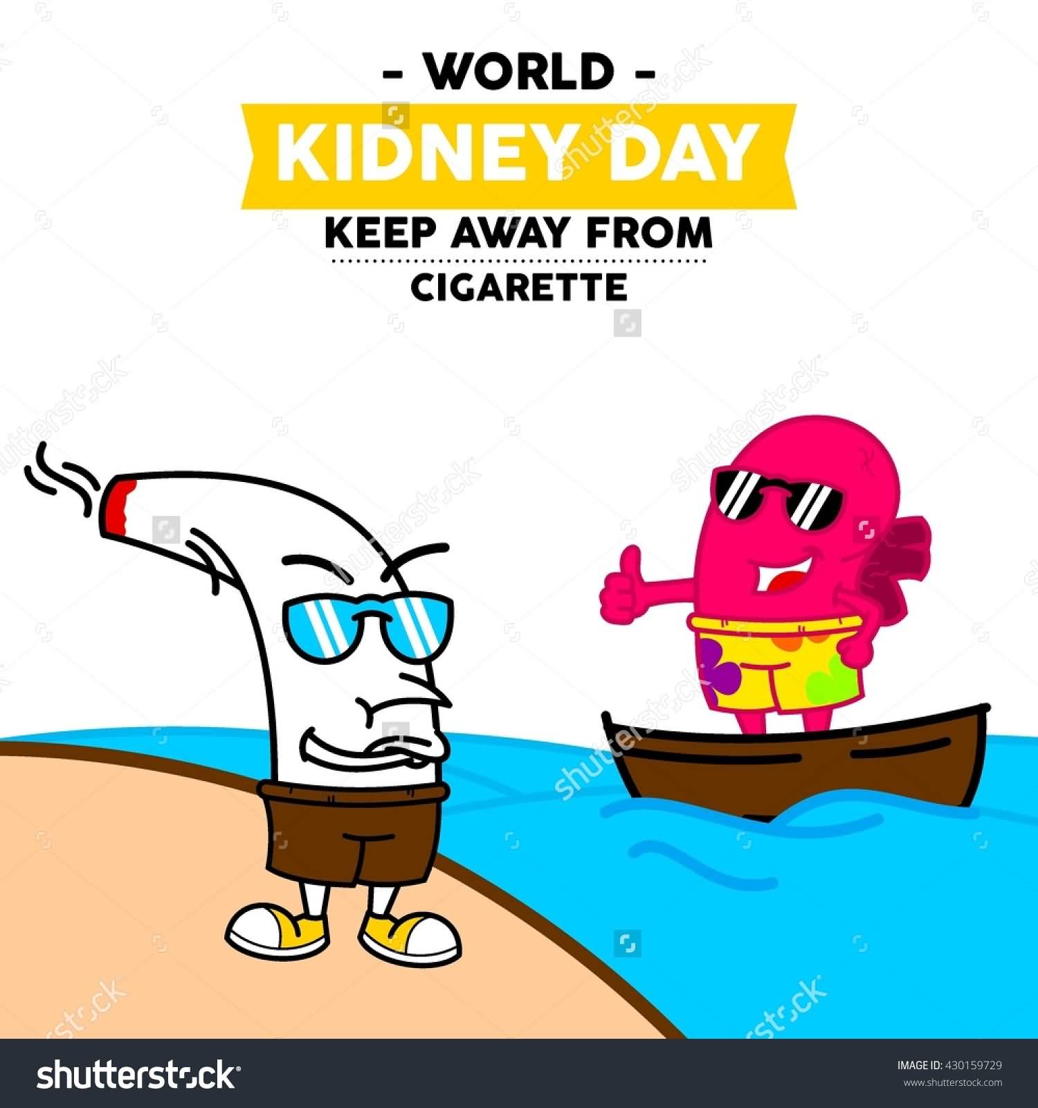 World Kidney Day Keep Away From Cigarette Illustration