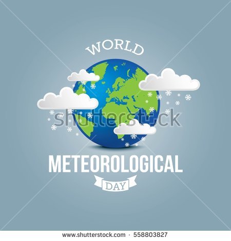 World Metrological Day Earth With Clouds Illustration