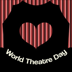 World Theatre Day Heart Greeting Card