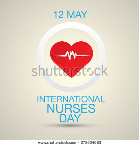 12 May International Nurses Day Illustration Of Hear With Heart Beat