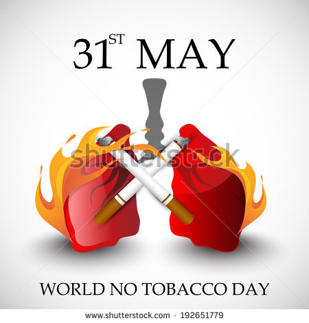 31st May World No Tobacco Day Human Lungs With Fire Illustration