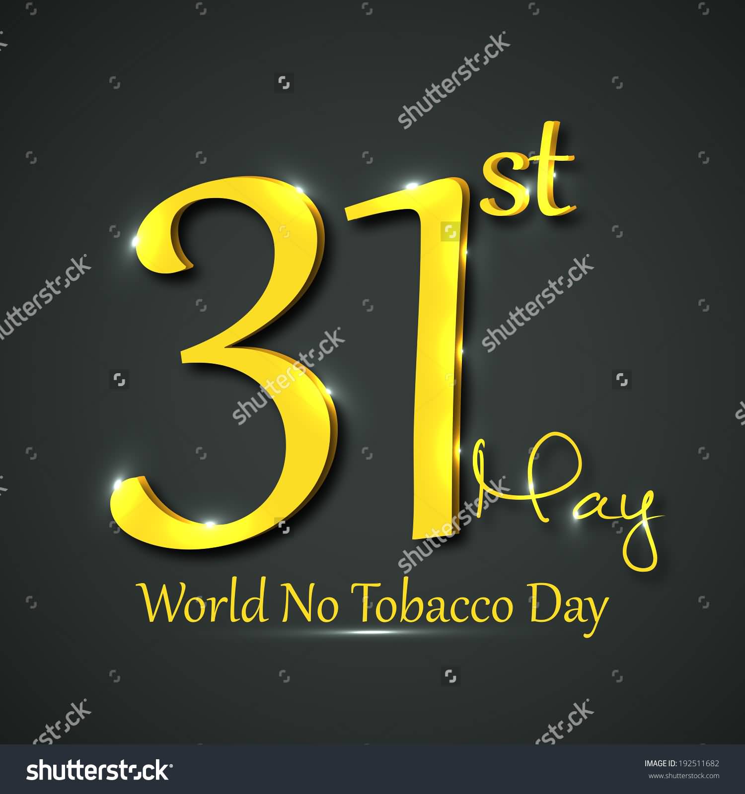 31st World No Tobacco Day Golden Text Illustration