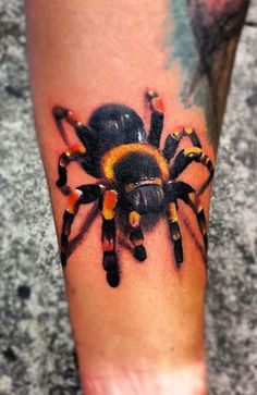 3D Realistic Spider Tattoo Design For Sleeve