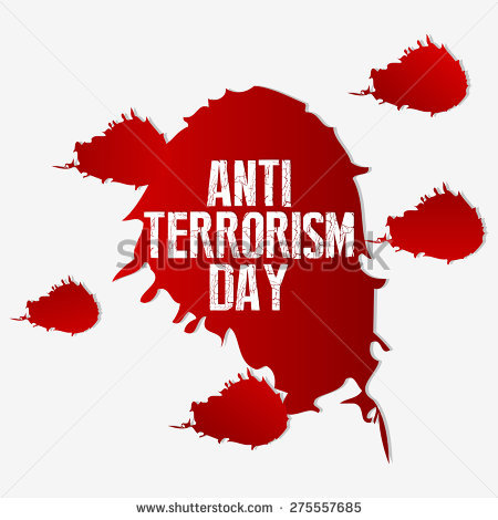 Anti Terrorism Day Blood Spots Illustration
