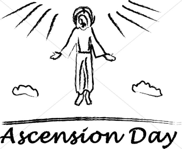 Ascension Day Brushstroke Rising Jesus