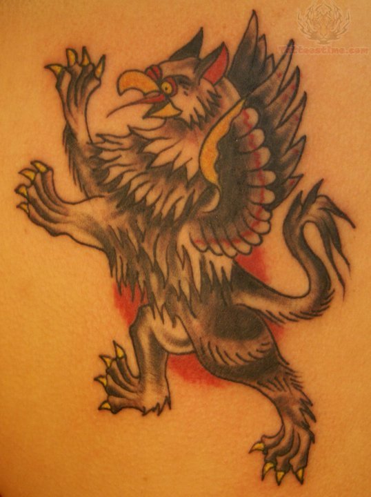 Awesome Traditional Griffin Tattoo Design