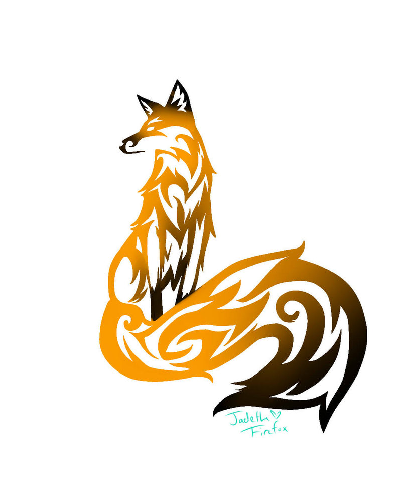 Awesome Tribal Fox Tattoo Design