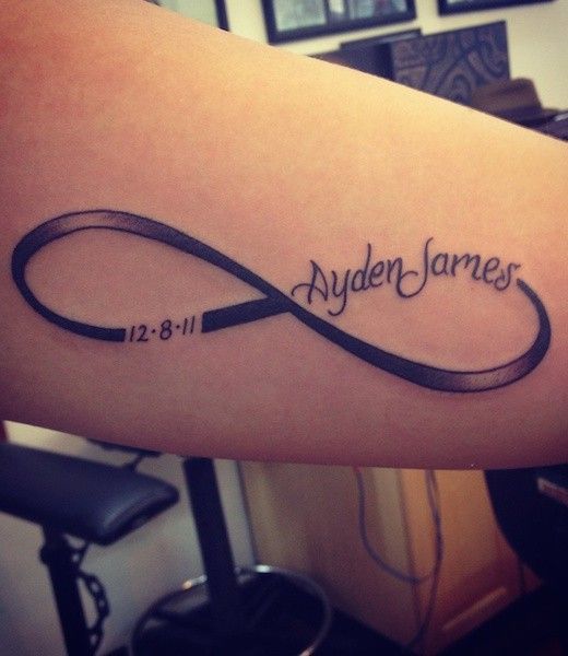 Ayden James – Memorial Infinity Tattoo On Left Forearm