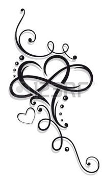 Black Tribal Heart With Infinity Tattoo Design