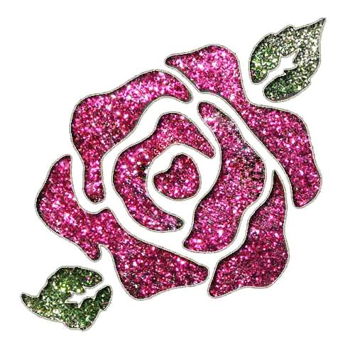 Colorful Glitter Rose Tattoo Design