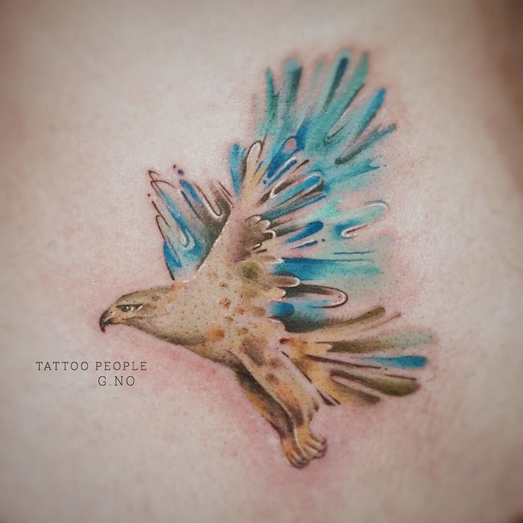 Cool Flying Hawk Tattoo Design