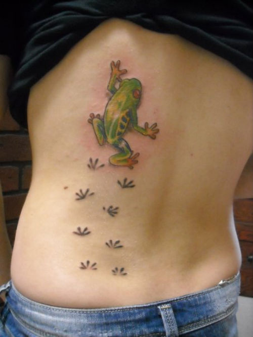 Cool Frog Tattoo On Left Side Rib