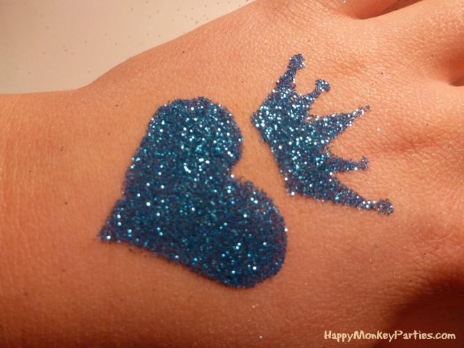 Cool Glitter Crown With Heart Tattoo On Left Hand