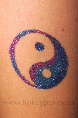 Cool Glitter Yin Yang Tattoo Design