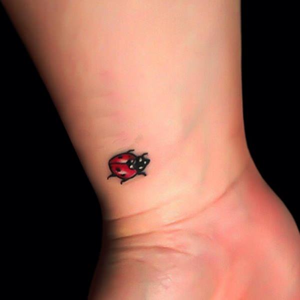 Cool Ladybug Tattoo Design For Girl Wrist