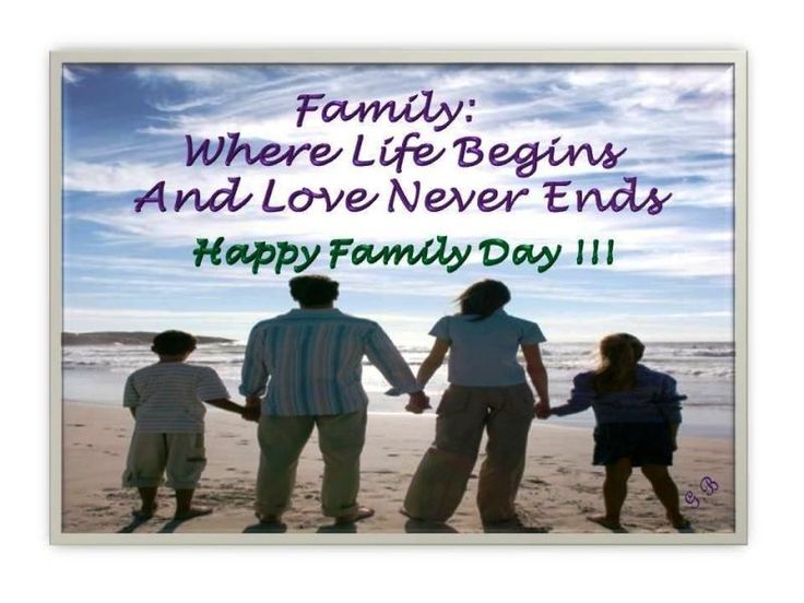Family Where Life Begins And Love Never Ends Happy Family Day Card