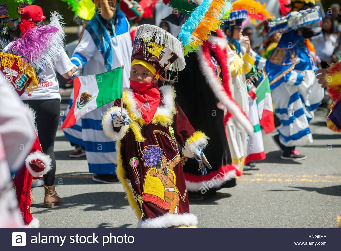 Folk Dancers In The Cinco De Mayo Parade In New York