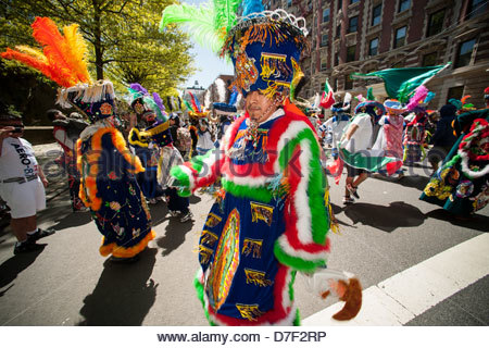 Folk Dancers Performing During Cinco De Mayo Parade In New York