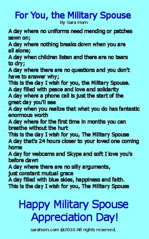 For You, The Military Spouse Happy Military Spouse Appreciation Day