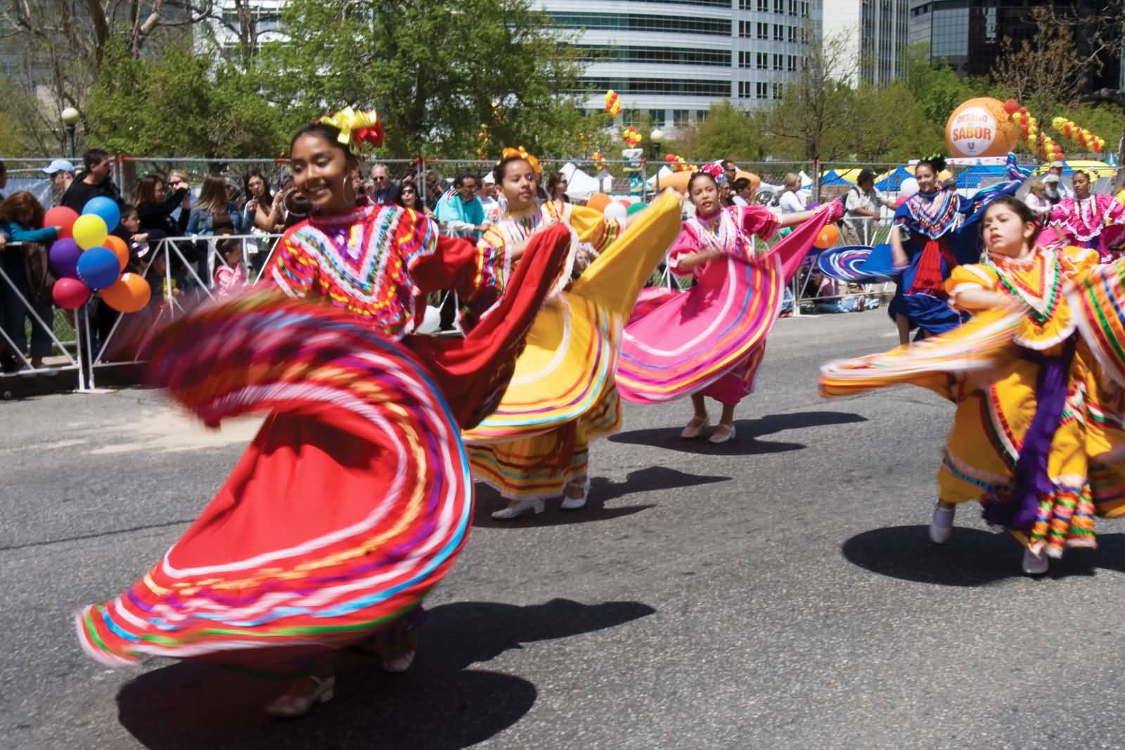 Girls Performing During Cinco De Mayo Parade