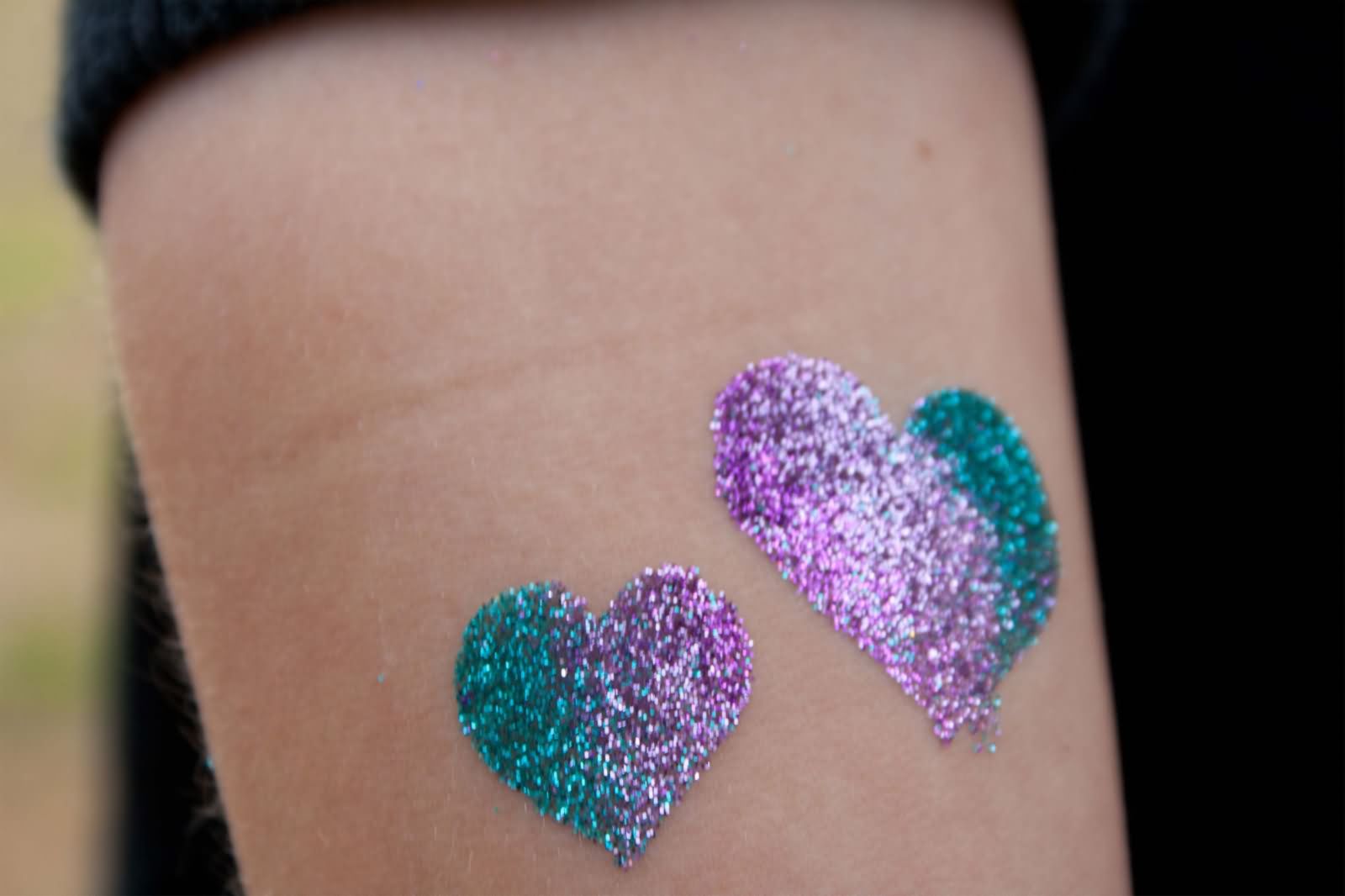 Glitter Hearts Tattoo Design For Sleeve