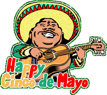 Happy Cinco De Mayo Mexican Man With Guitar Glitter
