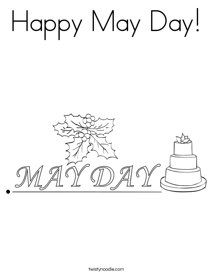 Happy May Day Coloring Page