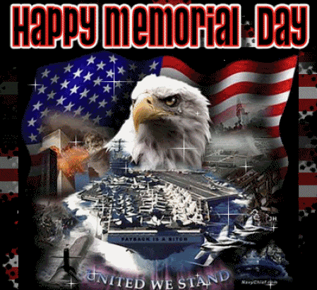 Happy Memorial Day American Eagle Glitter Picture