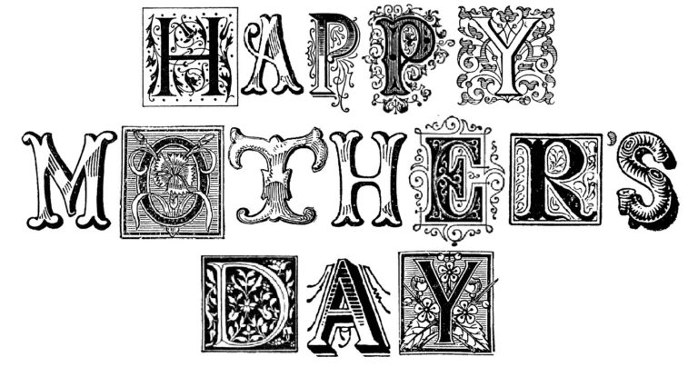 Happy Mother’s Day Black And White Card