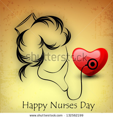 Happy Nurses Day Nurse With Heart And Stethoscope Illustration