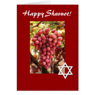 Happy Shavuot Red Grapes Greeting Card