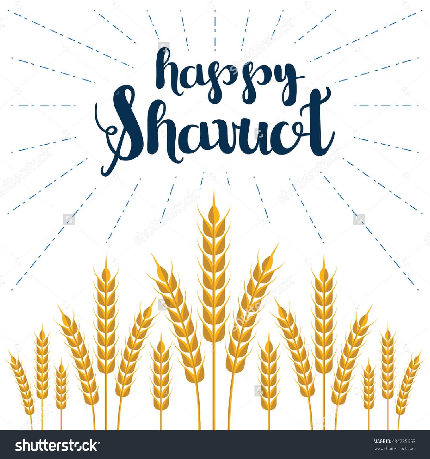 Happy Shavuot Wheat Crop Vector Illustration