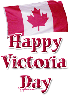Happy Victoria Day Canada Flag Glitter Ecard