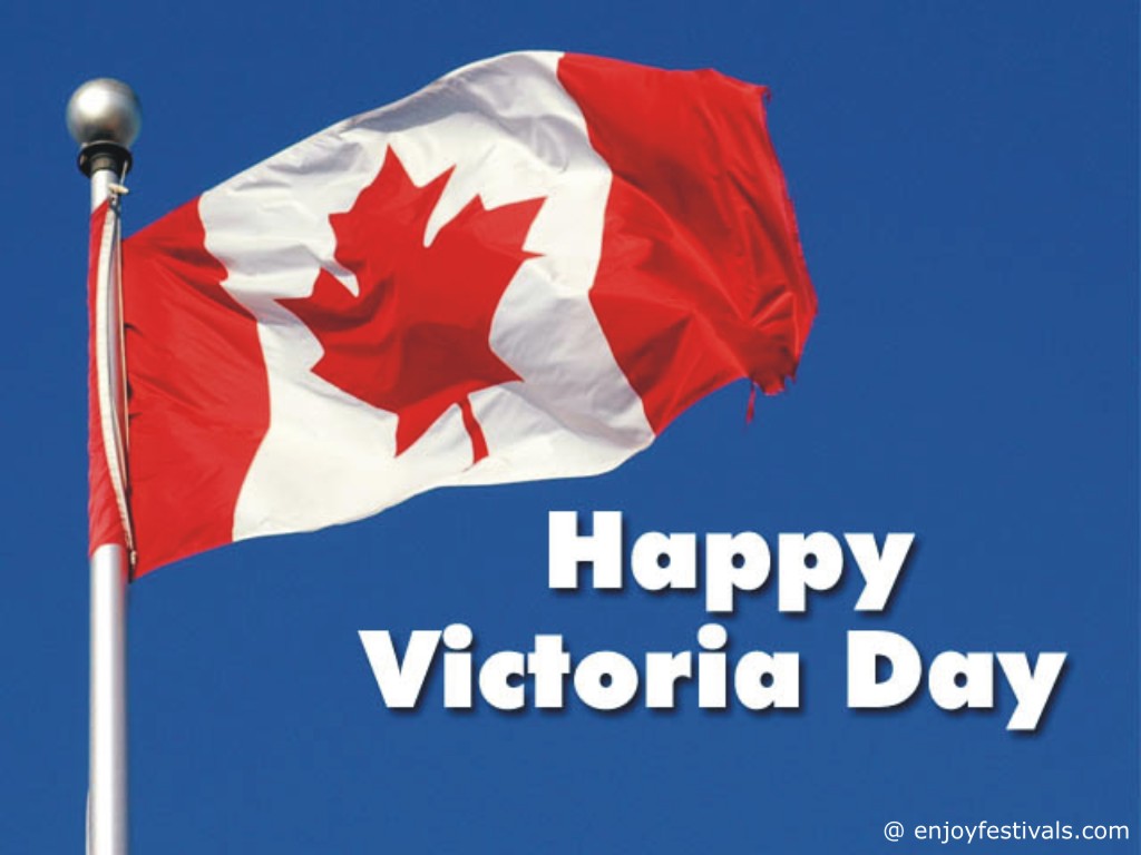 Happy Victoria Day Waving Canadian Flag