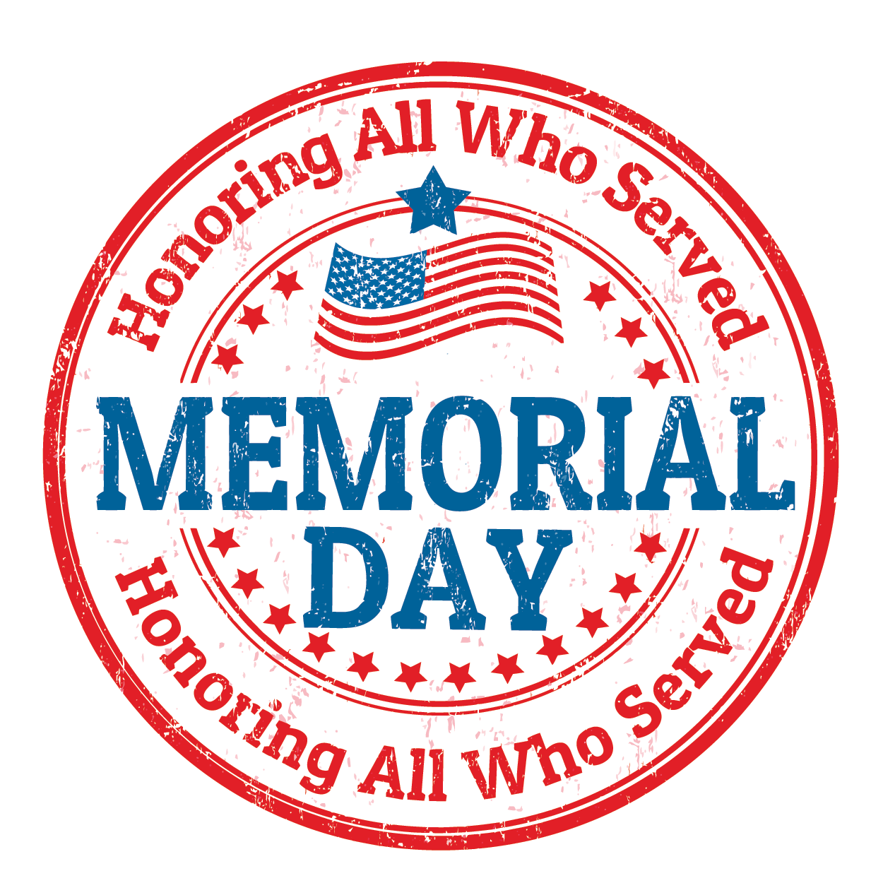 Honoring All Who Served Memorial Day Round Stamp